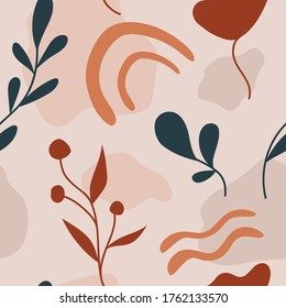 Dibujaron a mano varias flores y objetos de doodle. Diseño de patrones contemporáneos sin fisuras. Impresión textil de moda. 