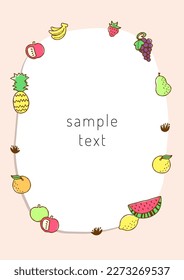 hand drawn various fruit frame
