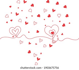 hand drawn various hearts designs