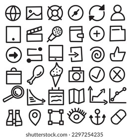 Hand drawn various icons isolated on white background,vector illustration eps10 