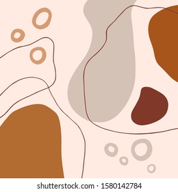 Hand drawn various round and elipse shapes and dots. Abstract contemporary modern trendy vector illustration. Pastel colors. Perfect for textile prints 