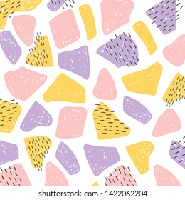 Hand drawn various shapes. Abstract contemporary pattern. Modern trendy vector illustration. 