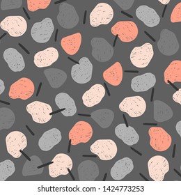 Hand drawn various shapes. Abstract contemporary pattern. Modern trendy vector illustration. Gray background.