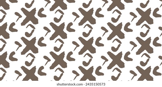 Hand drawn various shapes, Abstract contemporary seamless pattern.