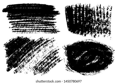 Hand drawn various shapes for backdrops. Vector textured one color elements for designs. Simple textured backgrounds.