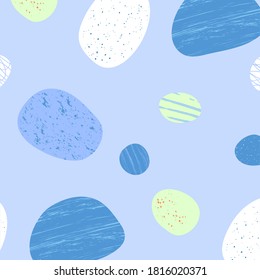 La mano dibujó varias formas. Diferentes piedras abstractas de diseño contemporáneo impecable. Ilustración vectorial moderna. Perfecto para la impresión textil.