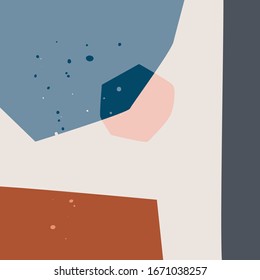Hand drawn various shapes and doodle objects. Abstract Background. Paper cut style. Trendy Vector illustration. Perfect for textile prints. Pastel colors