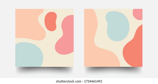 Hand Drawn Various Shapes And Doodle Objects. Contemporary Modern Trendy Vector Illustrations. Pastel Colors.