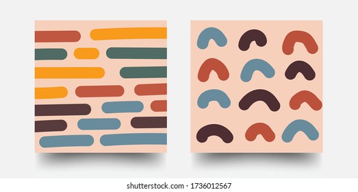 Handgezeichnete Formen und Doodle Objekte. Moderne, trendige Vector Illustrationen. Pastellfarben.