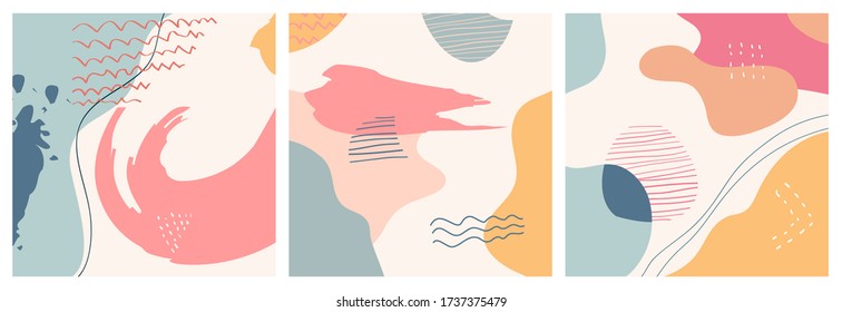 Dibujo a mano de varias formas y objetos de doodle. conjunto de fondo abstracto contemporáneo. ilustración vectorial