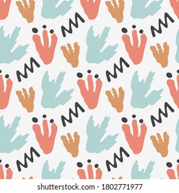 Hand drawn various shapes and doodle objects. Abstract contemporary modern trendy vector illustration. Stamp texture.