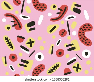Hand drawn various shapes and doodle objects. 