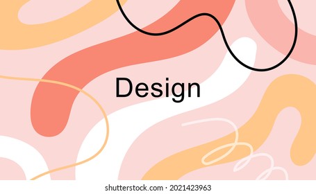 Dibujaron a mano varias formas y objetos de garabatos. Colores pasteles. fondo abstracto. Plantilla de diseño e ideas creativas. Ilustraciones vectoriales modernas y modernas.