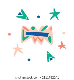 Hand drawn various shapes and doodle objects. Abstract contemporary modern trendy vector illustration frame. background star isolated on white.Speech bubble quote. Design for web and blog.