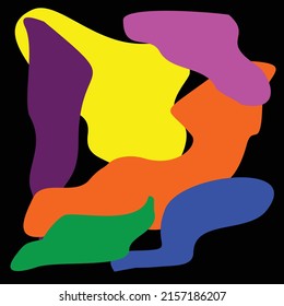  Hand drawn various shapes and doodle objects. Abstract contemporary modern trendy vector illustration. Stamp texture. 