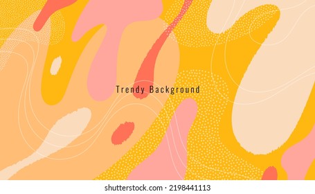 Dibujaron a mano varias formas y objetos de garabatos. Colores pasteles. fondo abstracto. Plantilla para diseño e ideas creativas. Ilustración vectorial moderna y moderna.
