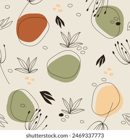 Hand drawn various shapes doodle pattern. Abstract contemporary modern flourish vector illustration. For kids