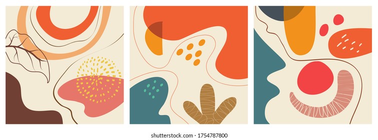 hand drawn various shapes and objects. doodle Abstract contemporary modern trendy. vector illustration