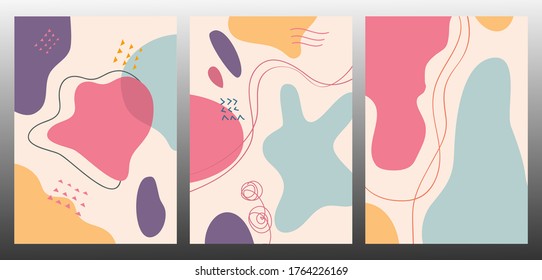 hand drawn various shapes and objects for background. set of doodle Abstract contemporary modern trendy. vector illustration