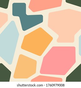 Hand drawn various shapes theme vector seamless pattern. Contemporary modern trendy vector illustrations. Pastel colors. vector