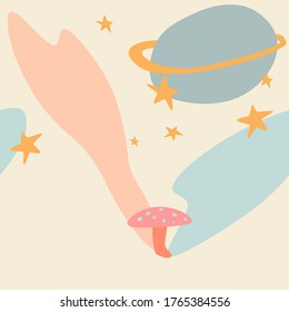 Dibujó a mano varias formas tema vector patrón sin fisuras. Ilustraciones vectoriales modernas y modernas. Colores pasteles. vector
