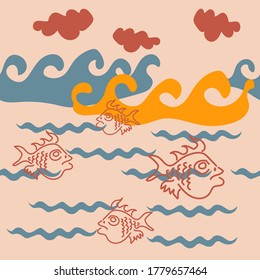 Hand drawn various shapes theme vector seamless pattern. Contemporary modern trendy vector illustrations. Pastel colors. vector