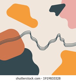Hand drawn various shapes theme vector. for social media posts, feeds, and the web. Contemporary modern trendy vector illustrations. Pastel colors. vector