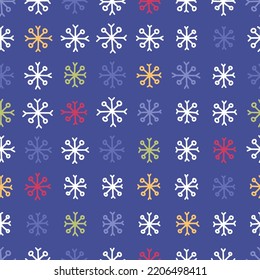 La mano dibujó varios copos de nieve, patrón sin costuras. Símbolo de invierno. Perfecto para tarjetas de Navidad, invitaciones, decoraciones, papel envolvente, textiles y más.