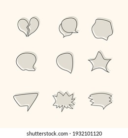 Hand drawn various speech balloons