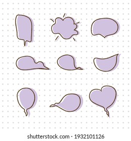 Hand drawn various speech balloons