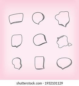 Hand drawn various speech balloons