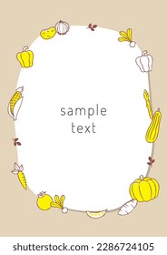 hand drawn various vegetable frame