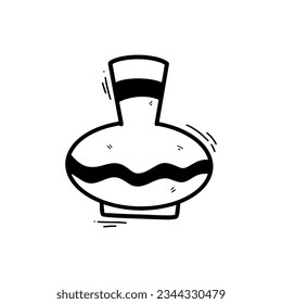 Hand Drawn Vase Illustration. Doodle Vector. Isolated on White Background - EPS 10 Vector