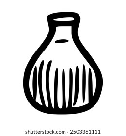 Hand drawn vase isolated on white background. Vector illustration in doodle style.