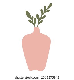 Hand drawn Vase with Leaf