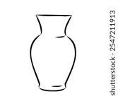 Hand drawn vase in sketch style for engraving isolated on white background
