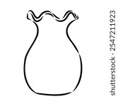 Hand drawn vase in sketch style for engraving isolated on white background