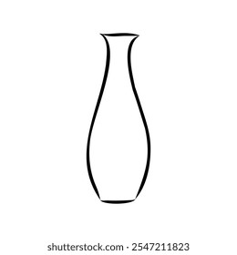 Hand drawn vase in sketch style for engraving isolated on white background. Vintage vase vector illustration. Line art empty clay pot. Object of pottery art in retro style. Vector