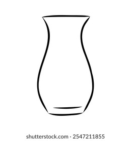 Hand drawn vase in sketch style for engraving isolated on white background. Vintage vase vector illustration. Line art empty clay pot. Object of pottery art in retro style. Vector