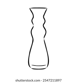 Jarrón dibujado a mano en estilo de boceto para grabado aislado sobre fondo blanco