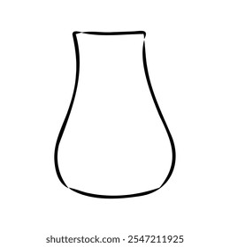 Vaso desenhado à mão em estilo de esboço para a gravação isolado no fundo branco