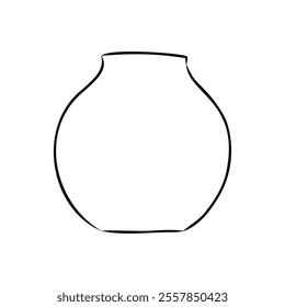 Hand drawn vase in sketch style for engraving isolated on white background. Vintage vase vector illustration. Line art empty clay pot. Object of pottery art in retro style. Vector