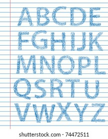 Hand drawn vector abc, alphabet