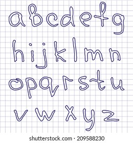 Hand drawn vector ABC letters