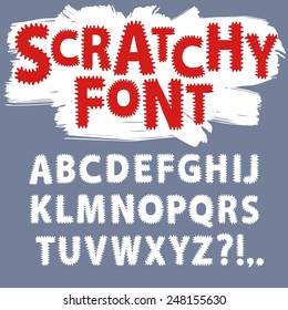 Hand drawn vector ABC letters.Scratchy funny font font for your design.

