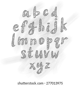 Hand drawn vector abc small letters art