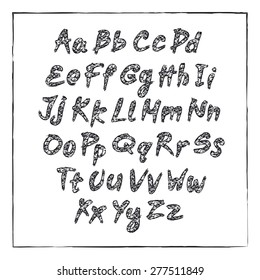Hand drawn vector abc small letters art