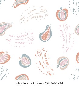 Hand drawn vector abstract blossom seamless pattern for decor and design. Perfect for scrapbooking, textile and prints. 

