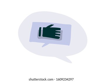 Hand drawn vector abstract cartoon modern graphic speech bubble like illustration art isolated on white background