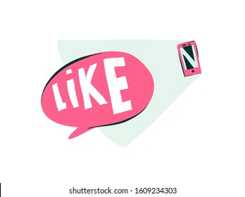 Hand drawn vector abstract cartoon modern graphic speech bubble like illustration art isolated on white background
